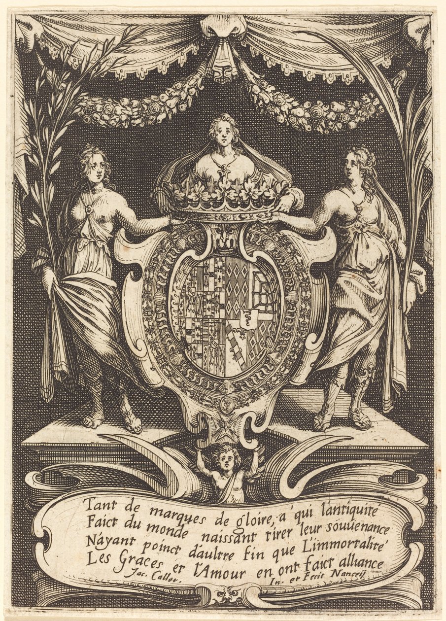 Frontyspis do „Walki pod barierą”, 1627. autorstwa Jacques Callot