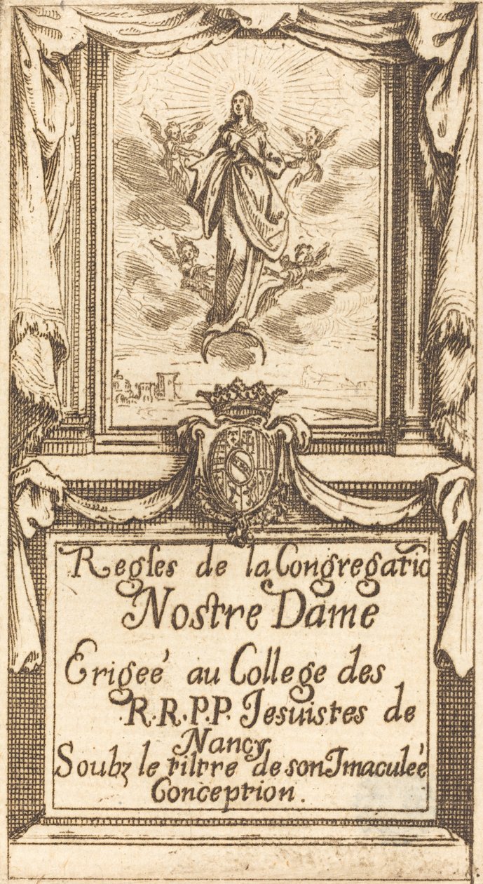 Frontyspis do Reguł Zakonu Matki Bożej autorstwa Jacques Callot