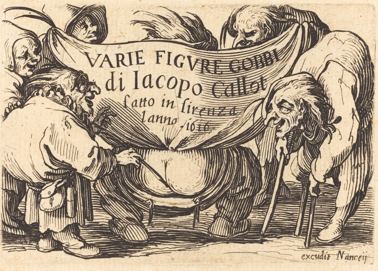 Frontyspis „Varie Figure Gobbi” („Różne figurki garbusa”) autorstwa Jacques Callot