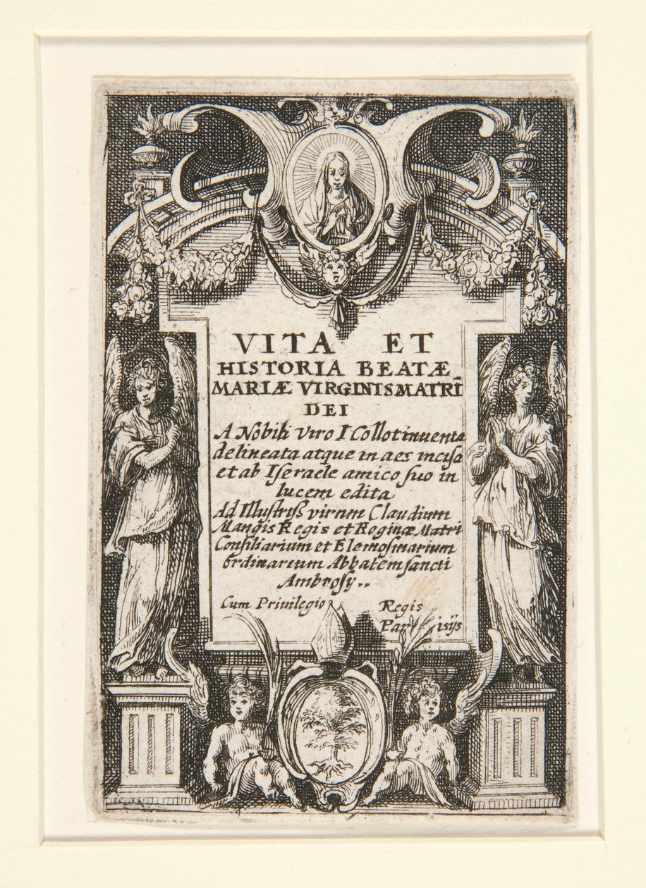 Frontyspis, nr. 1 z „Życia Dziewicy” autorstwa Jacques Callot