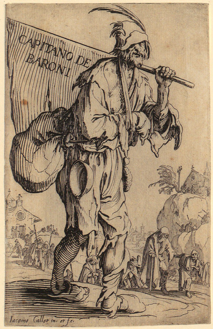 Frontyspis, plansza 1 z cyklu "Żebracy" autorstwa Jacques Callot
