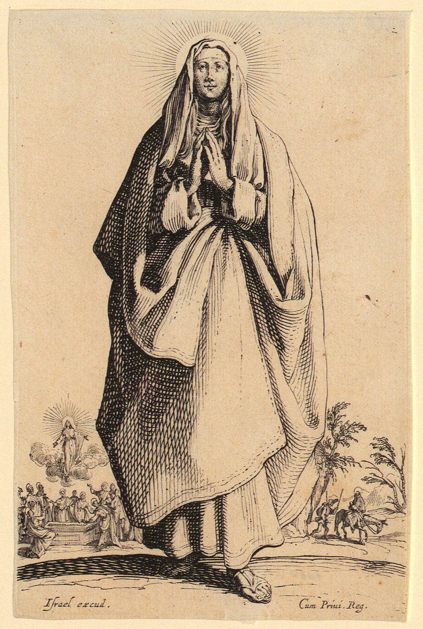 Frontyspis, plansza 1 z cyklu „Jezus, dwunastu apostołów i Maria” autorstwa Jacques Callot