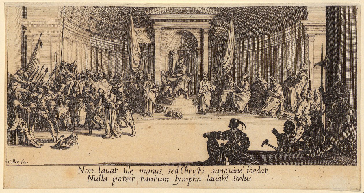 Obmywanie stóp, arkusz 1 z cyklu „Wielka Pasja” autorstwa Jacques Callot