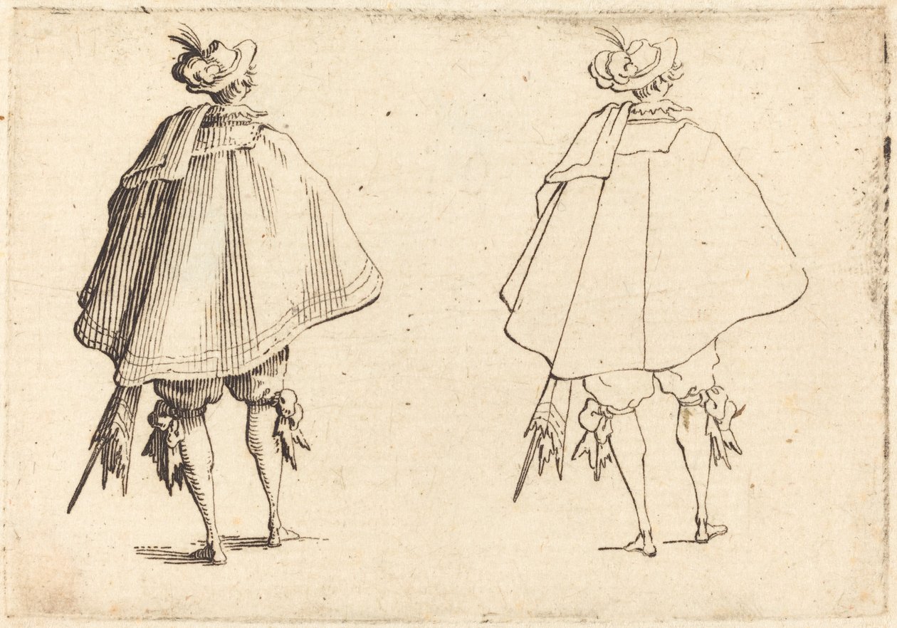 Dżentelmen w dużym płaszczu, widziany z tyłu, c. 1617. autorstwa Jacques Callot