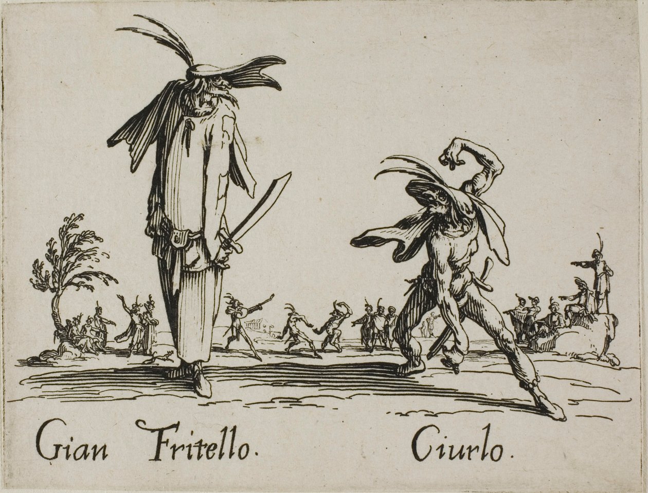 Gian Fritello - Ciurlo, płyta 7 z Balli di Sfessania autorstwa Jacques Callot