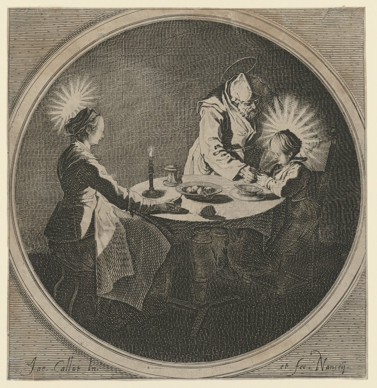 Święta Rodzina przy stole autorstwa Jacques Callot
