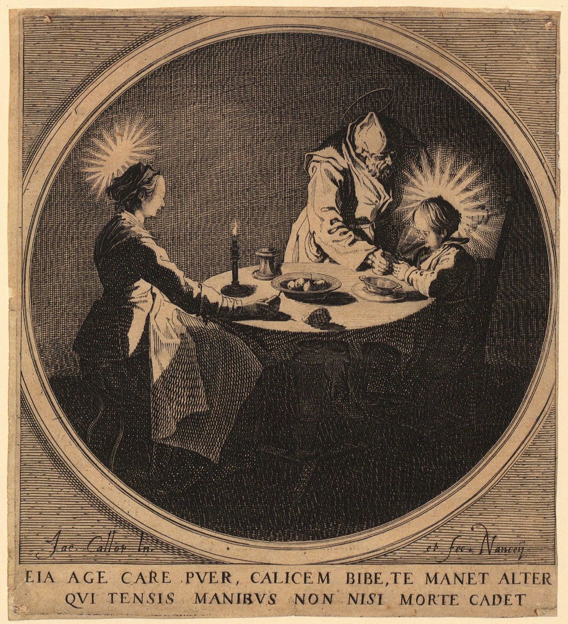 Święta Rodzina przy stole autorstwa Jacques Callot