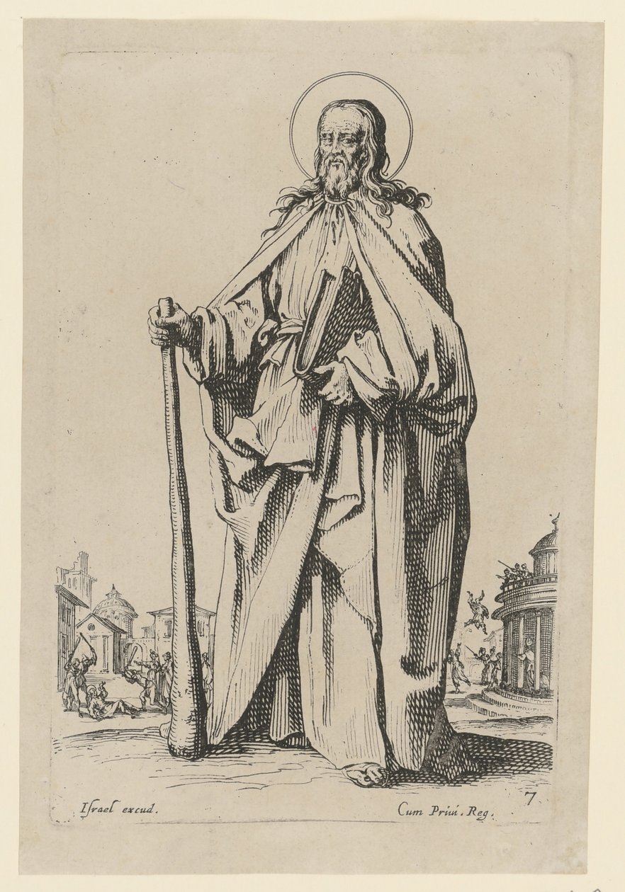Święty Jakub Młodszy, arkusz 9 z serii „Jezus, dwunastu apostołów i Maria” autorstwa Jacques Callot
