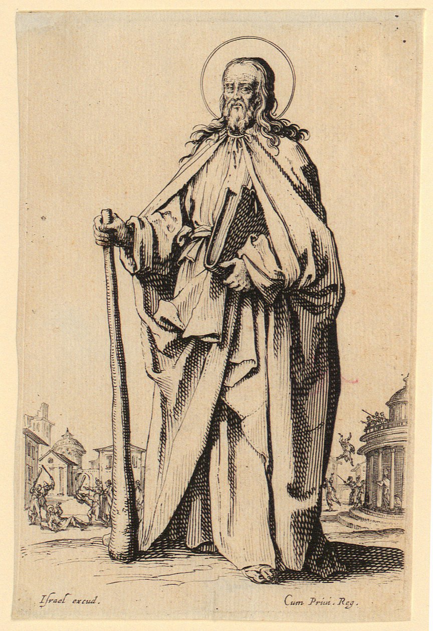 Święty Jakub Mniejszy, plansza 9 z cyklu „Jezus, dwunastu apostołów i Maria” autorstwa Jacques Callot