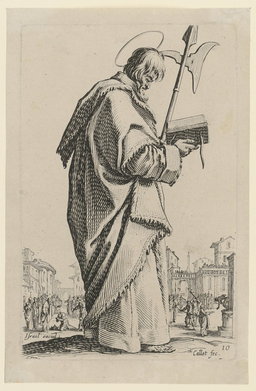 Święty Maciej, arkusz 13 z serii „Jezus, dwunastu apostołów i Maria” autorstwa Jacques Callot
