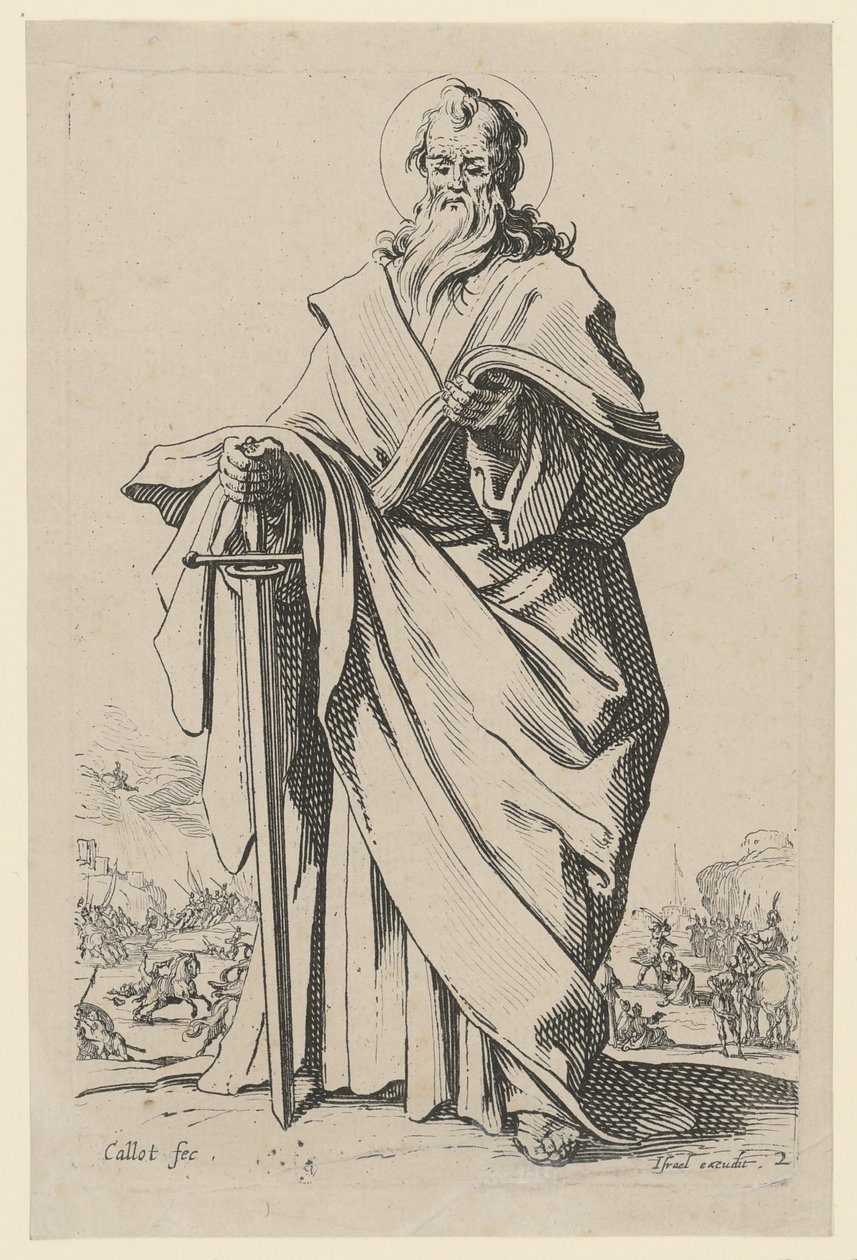 Święty Paweł, arkusz 5 z serii „Jezus, dwunastu apostołów i Maria” autorstwa Jacques Callot