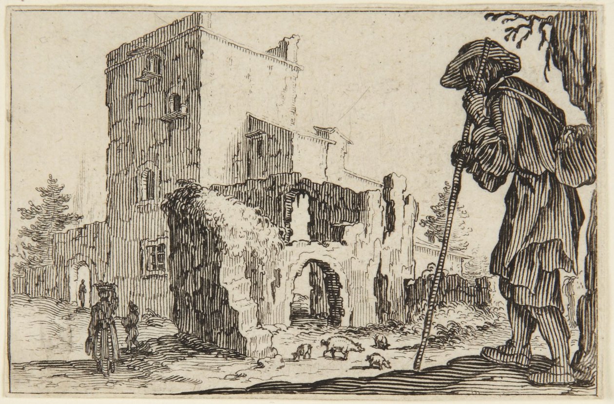 Pasterz i ruiny autorstwa Jacques Callot