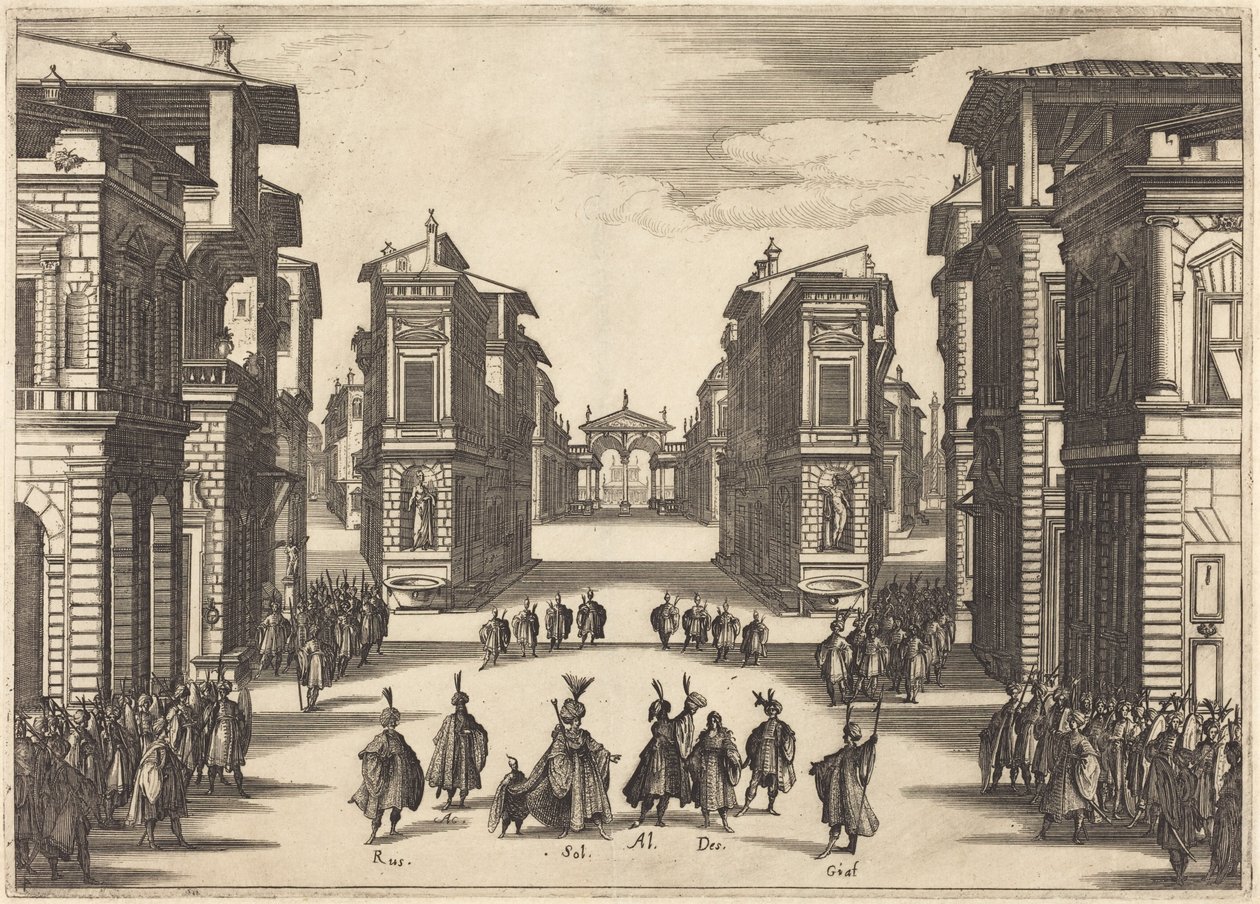 Il Solimano, akt IV autorstwa Jacques Callot