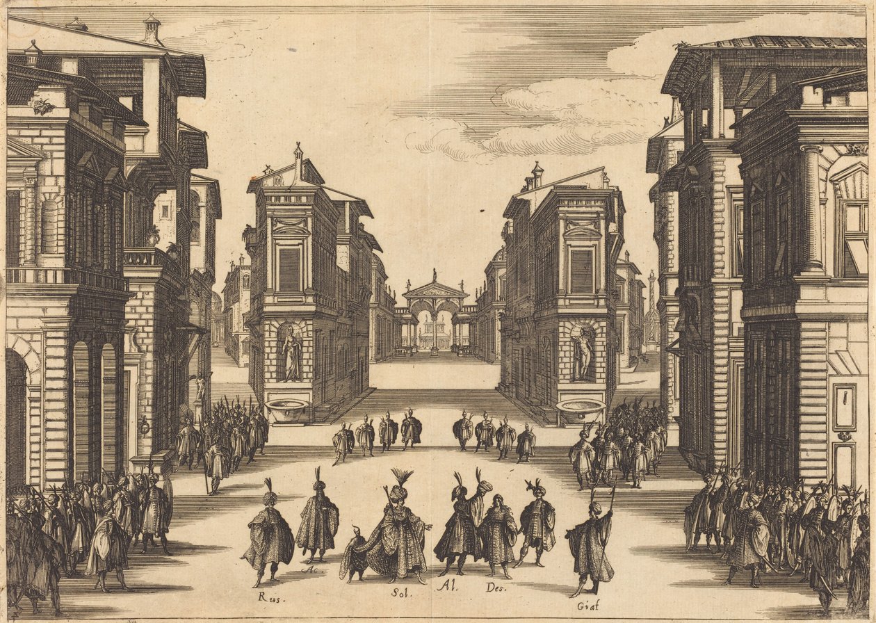Il Solimano, akt IV autorstwa Jacques Callot