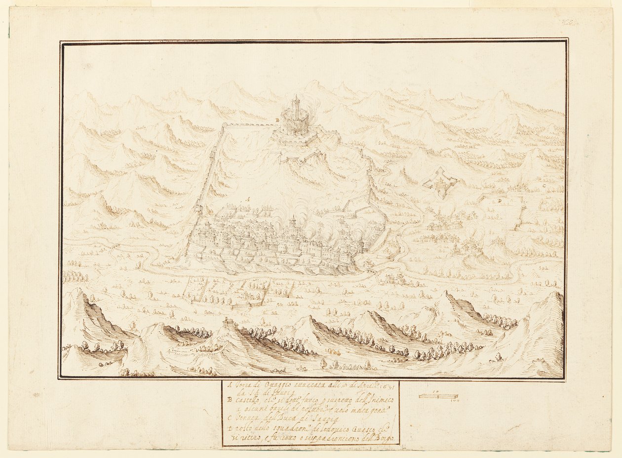 Widok izometryczny Torra de Ottaggio autorstwa Jacques Callot
