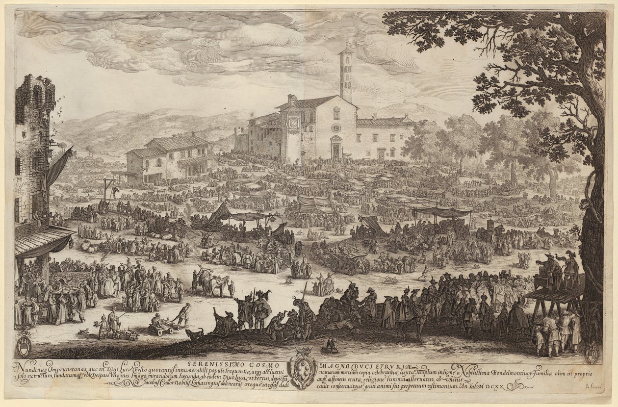 Jarmark w Imprunecie [wersja florencka] autorstwa Jacques Callot