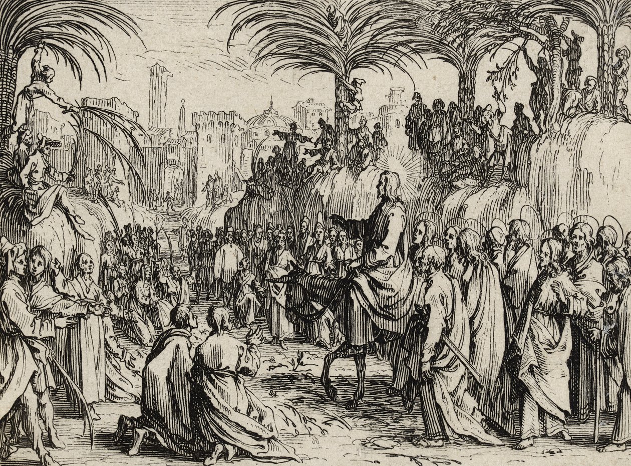Jezus wkracza do Jerozolimy, 1635 autorstwa Jacques Callot