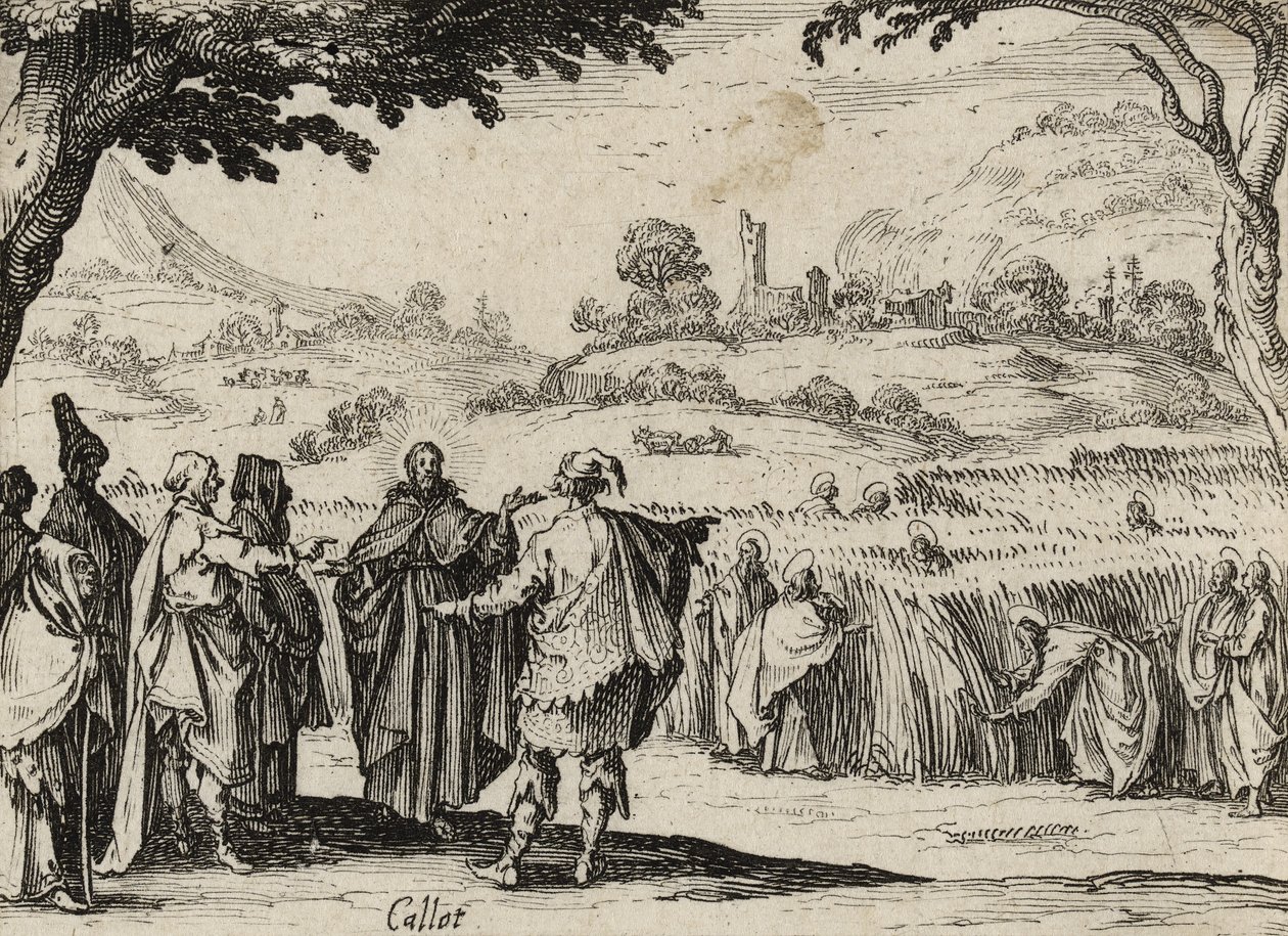 Jezus i faryzeusze, 1635 autorstwa Jacques Callot