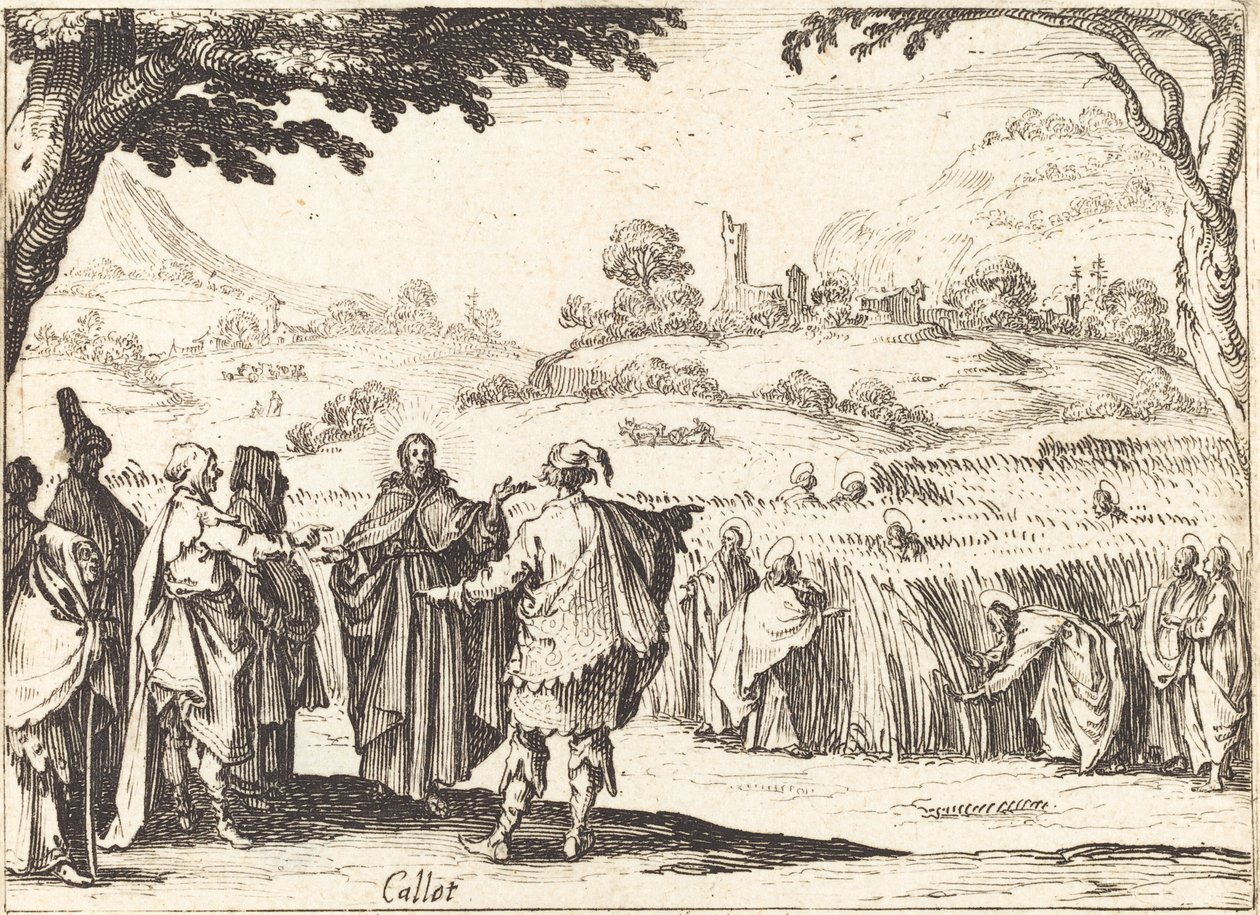 Jezus z faryzeuszami autorstwa Jacques Callot