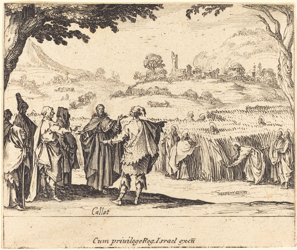 Jezus z faryzeuszami autorstwa Jacques Callot
