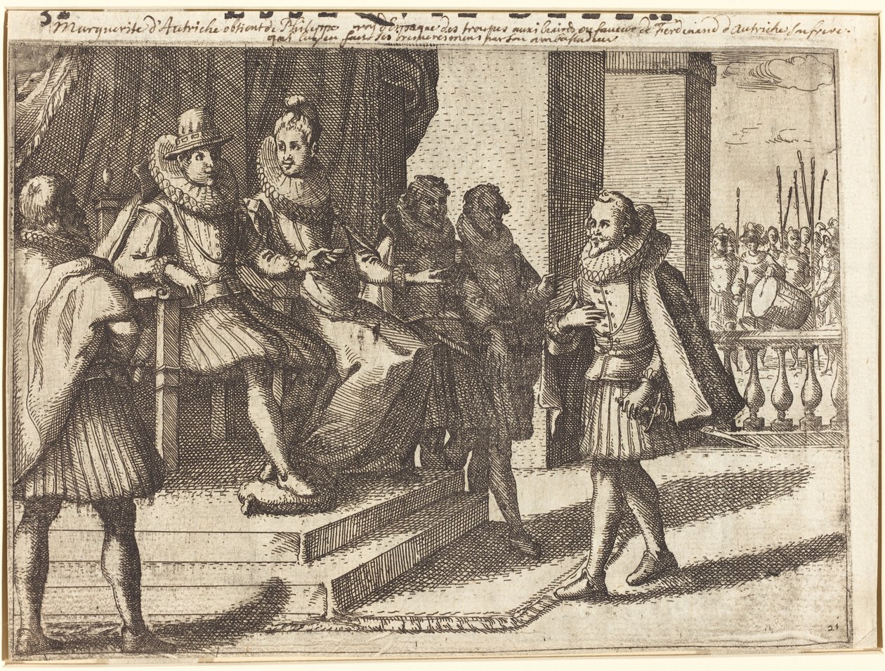 Król i królowa w konsultacjach w sprawie Turków [recto] autorstwa Jacques Callot
