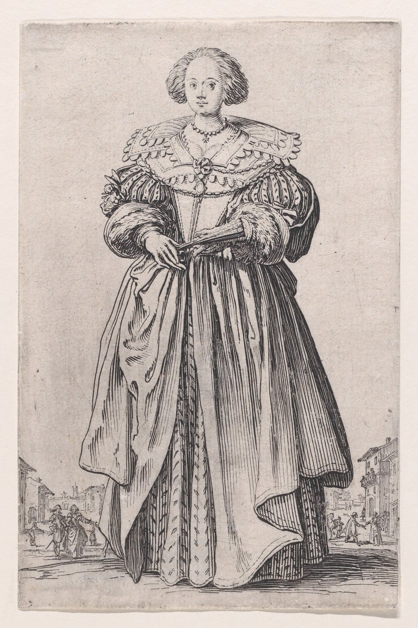 Dama z wachlarzem, z serii „Szlachta” autorstwa Jacques Callot