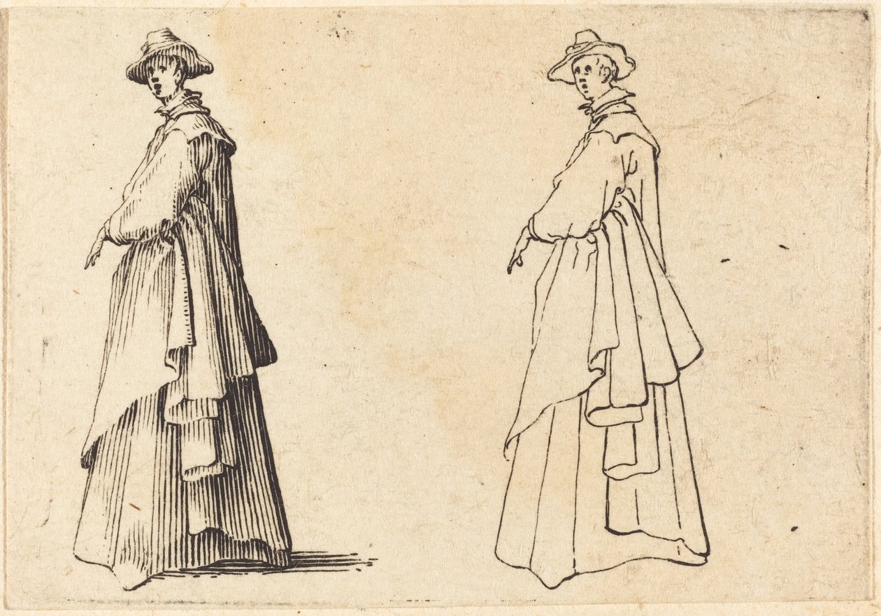 Dama w dużym płaszczu autorstwa Jacques Callot