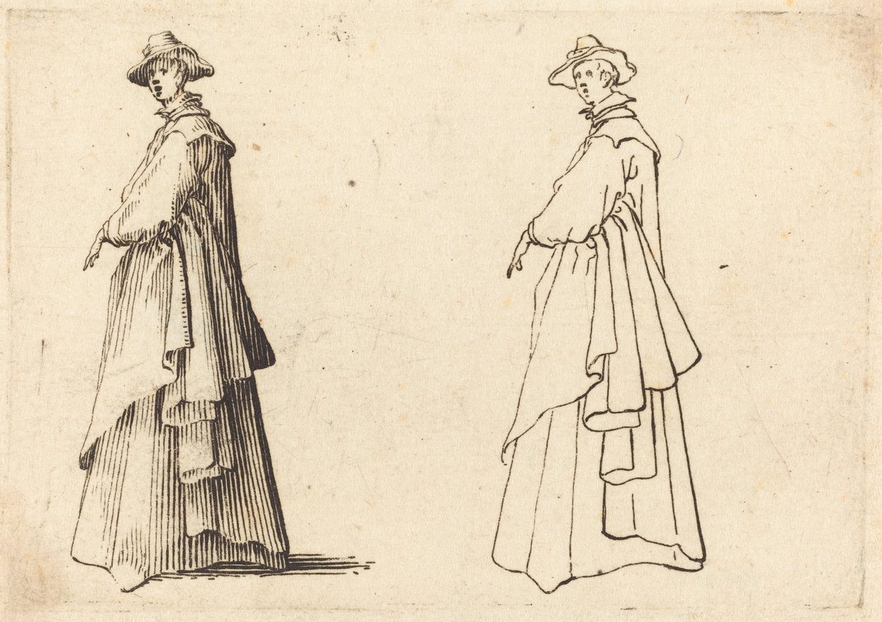 Dama w dużym płaszczu autorstwa Jacques Callot