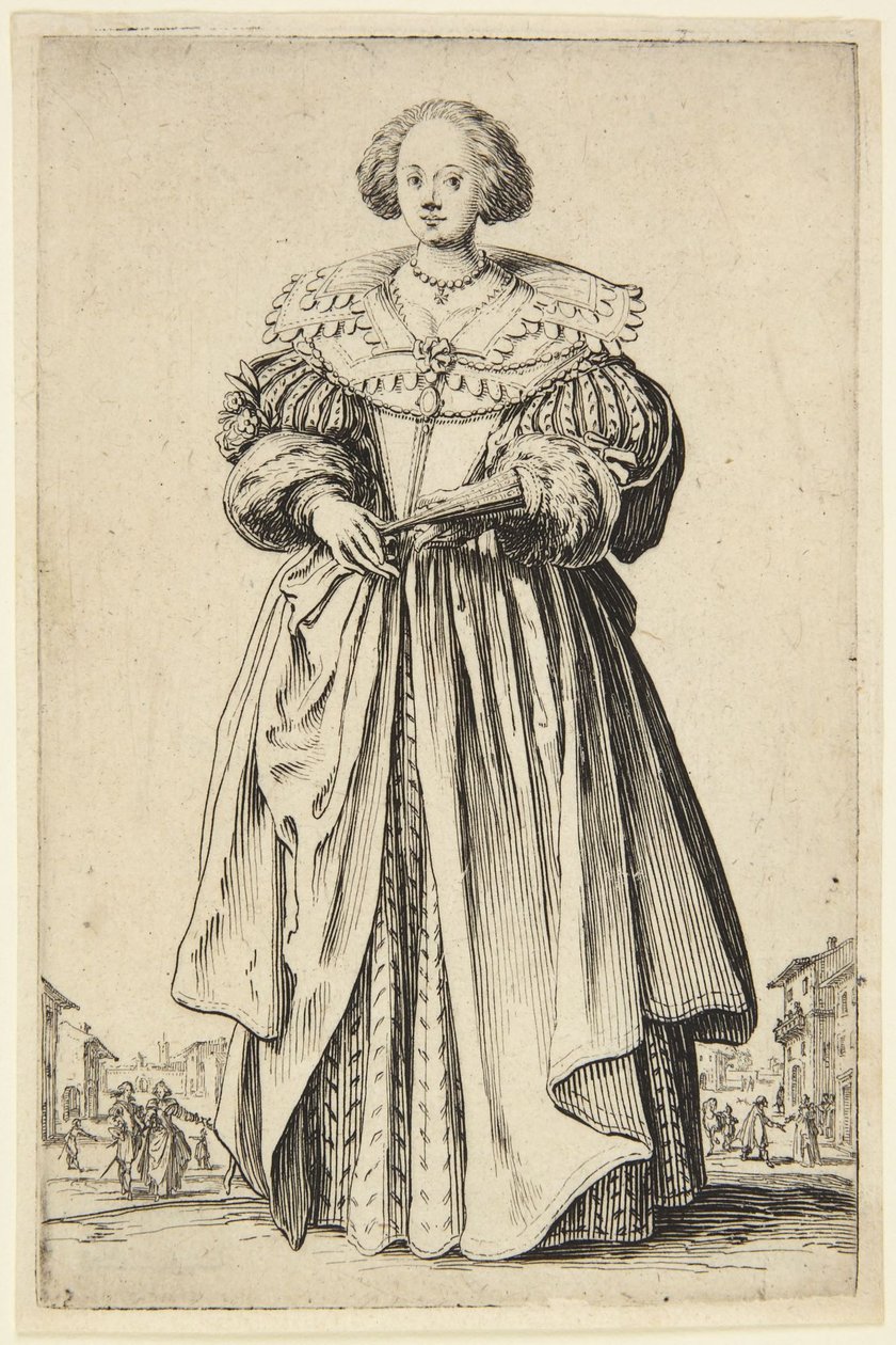 Dama z wachlarzem autorstwa Jacques Callot