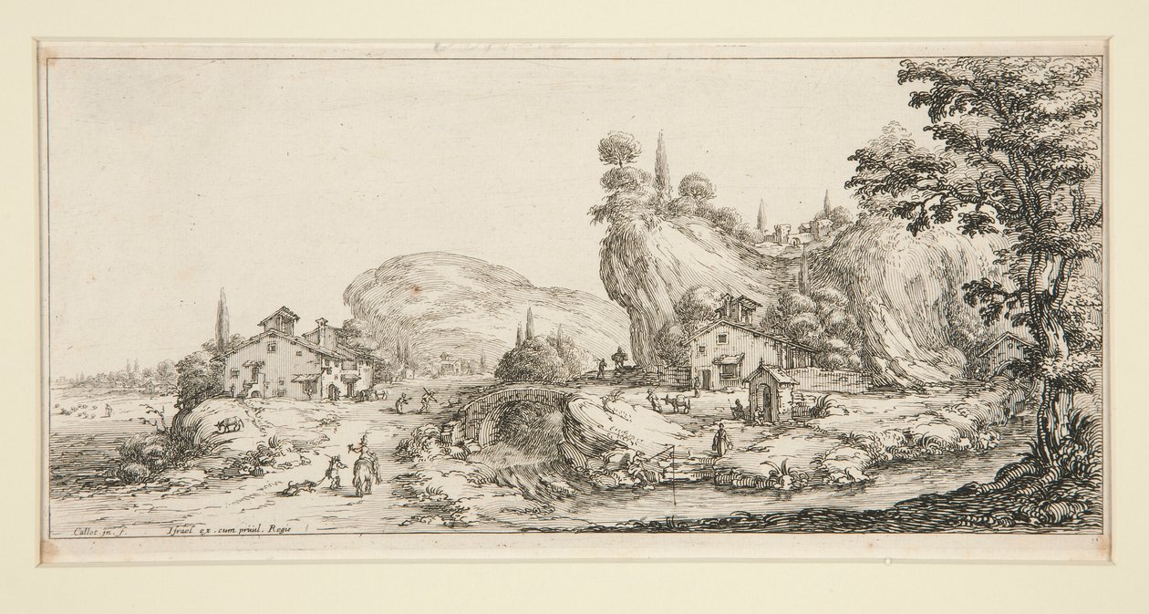 Krajobraz #6 z Krajobrazów dla Giovanniego de Medici autorstwa Jacques Callot