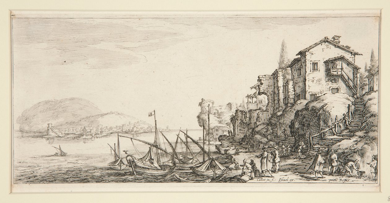 Le petit port (Mały port), z Krajobrazów dla Giovanniego de Medici autorstwa Jacques Callot