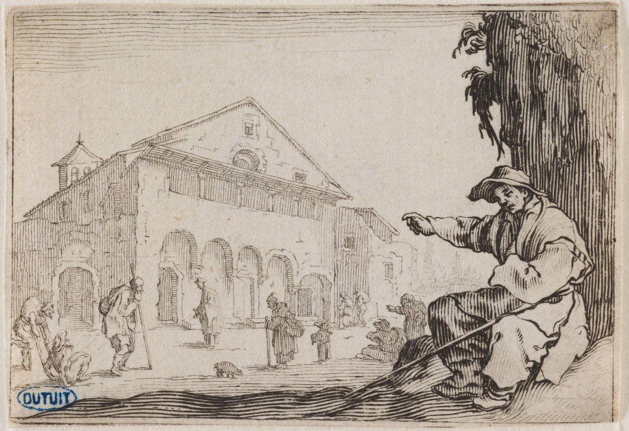 Kaprysy, Przytułek. Trzydziesty ósmy numer serii 50 rycin wykonanych w Nancy (Lieure 465, Meaume 843) autorstwa Jacques Callot