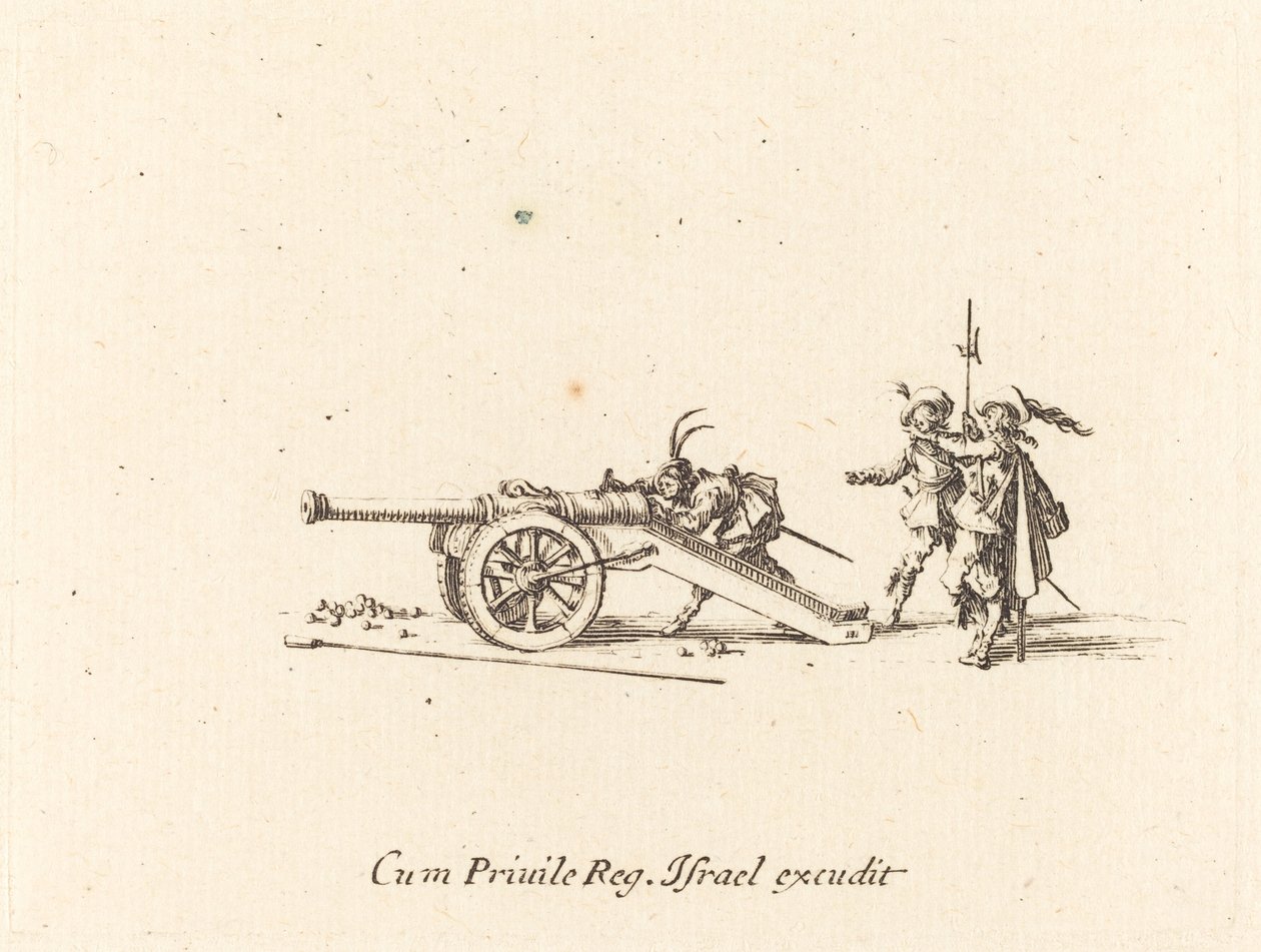 Ładowanie armaty, 16341635. autorstwa Jacques Callot