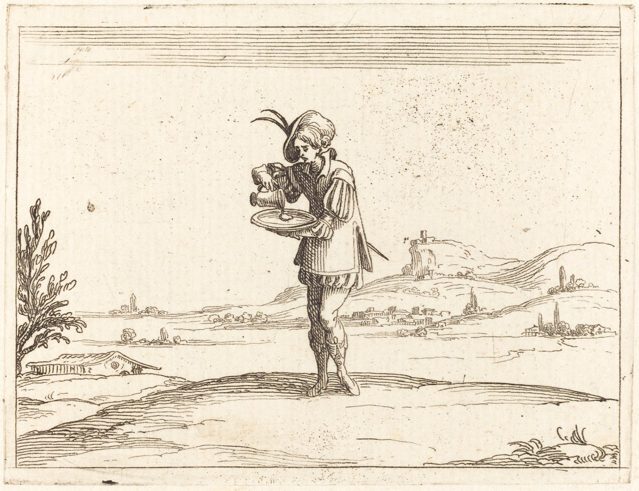 Mężczyzna myjący perłę autorstwa Jacques Callot