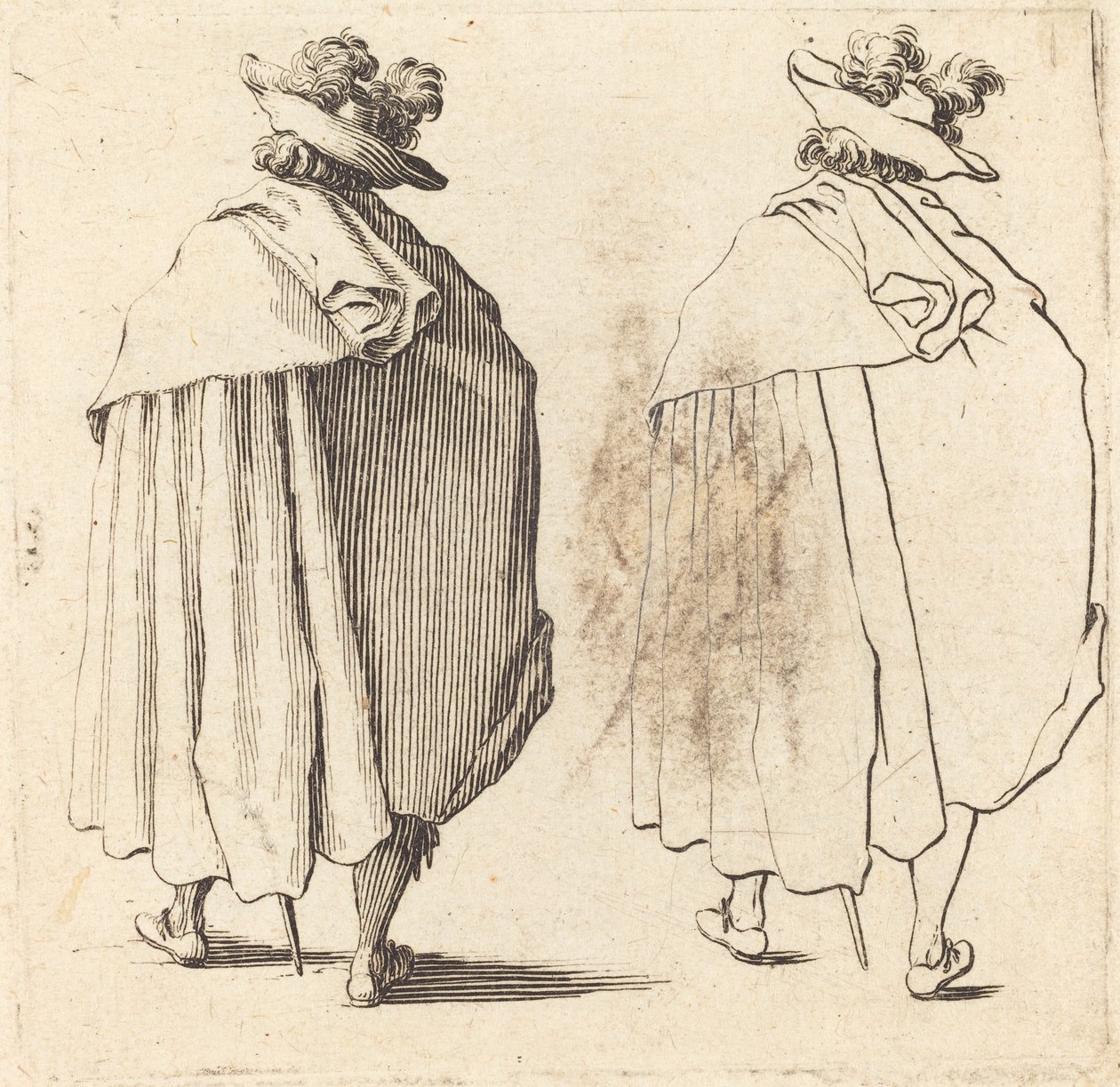 Mężczyzna w płaszczu, widziany z tyłu autorstwa Jacques Callot