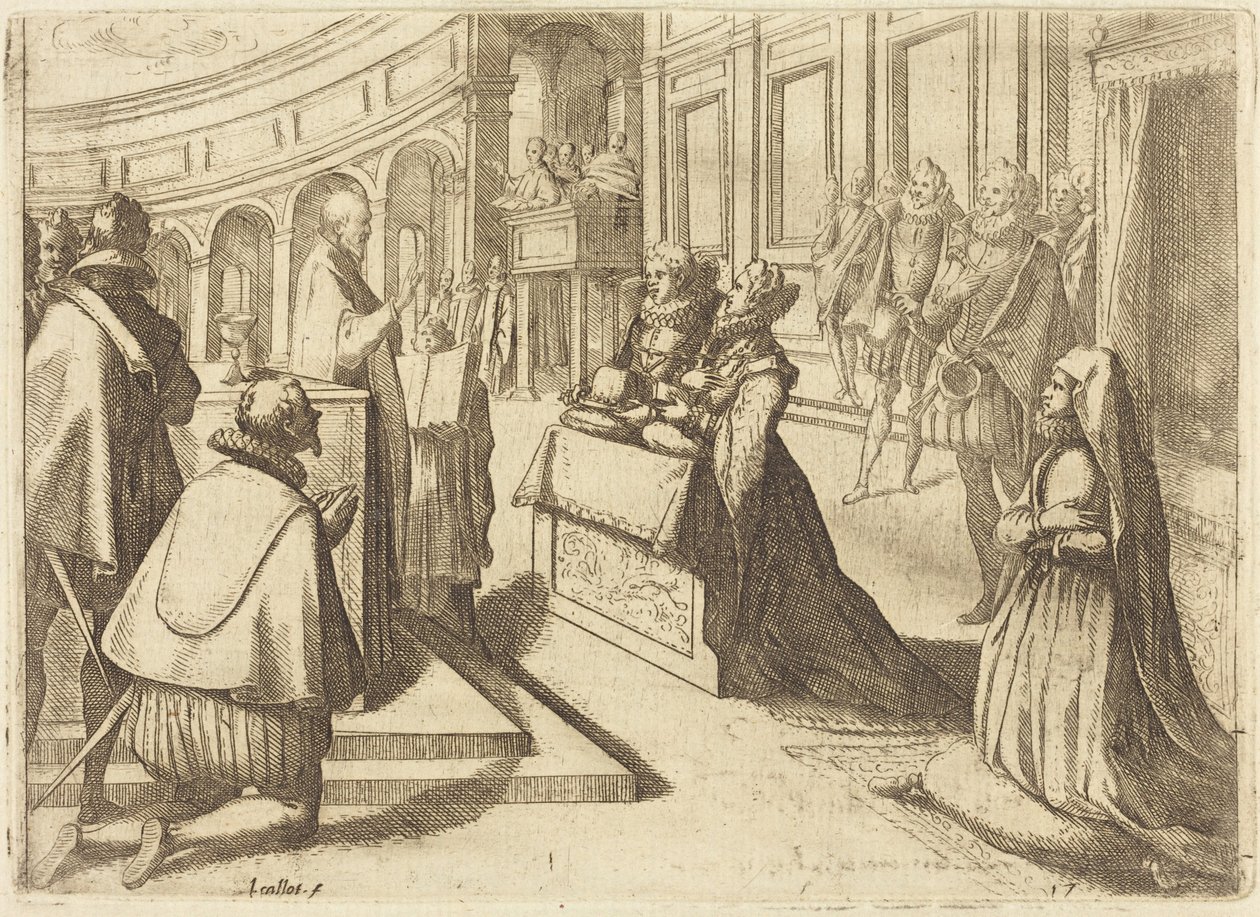Ślub Małgorzaty Austriackiej i Filipa III autorstwa Jacques Callot
