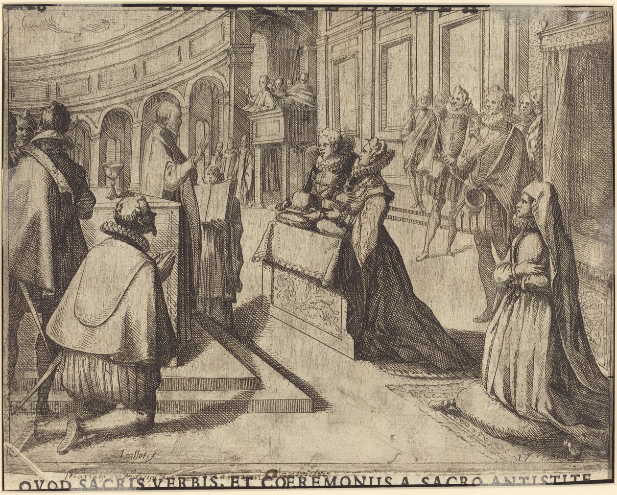 Małżeństwo Małgorzaty Austrii i Filipa III [verso] autorstwa Jacques Callot