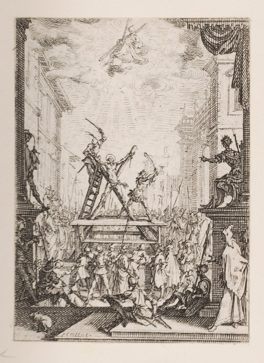 Męczeństwa św. Andrzeja, nr. 5 z „Męczeństwa Apostołów” autorstwa Jacques Callot