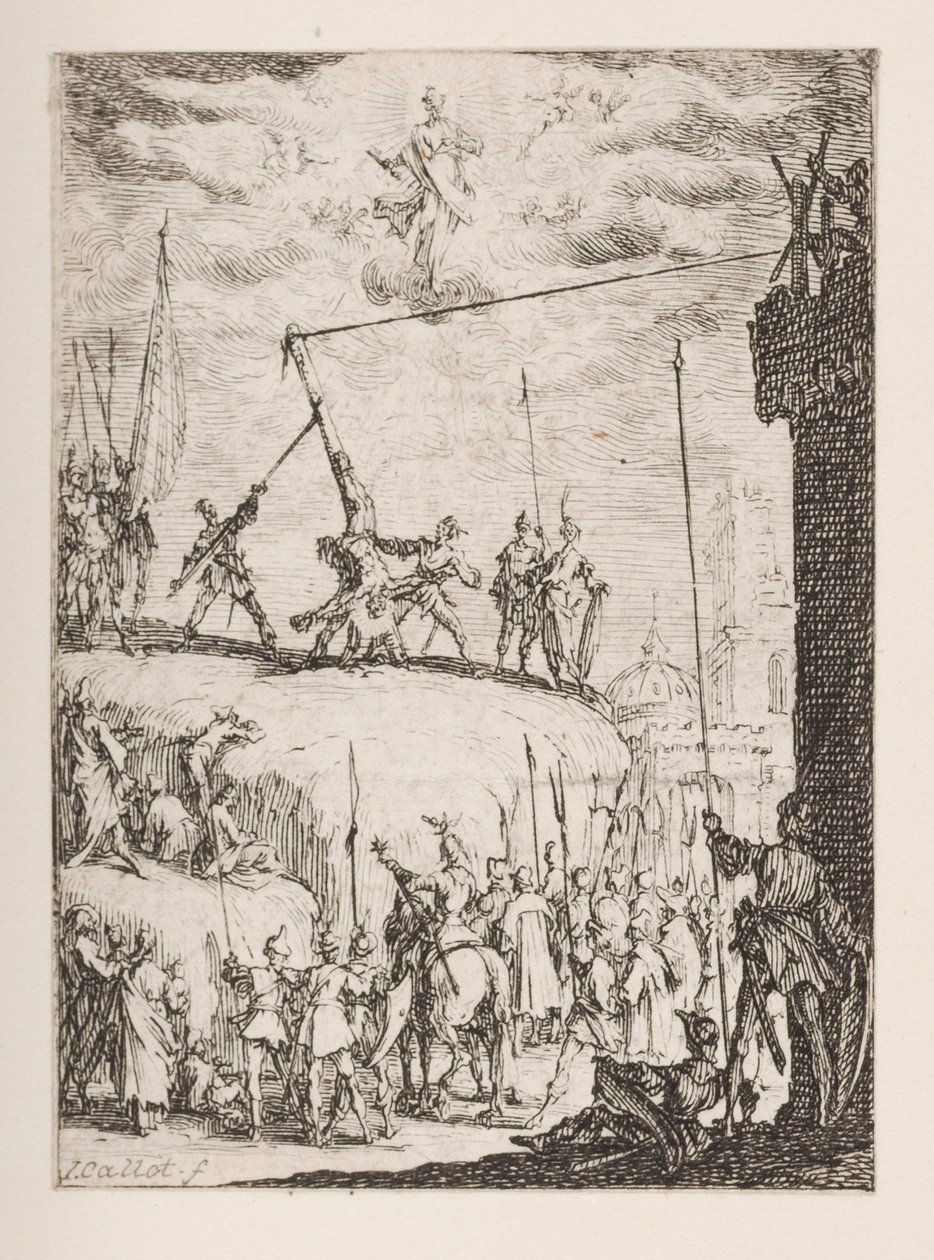 Męczeństwo św. Piotra, nr. 4 z Męczeństwa Apostołów autorstwa Jacques Callot