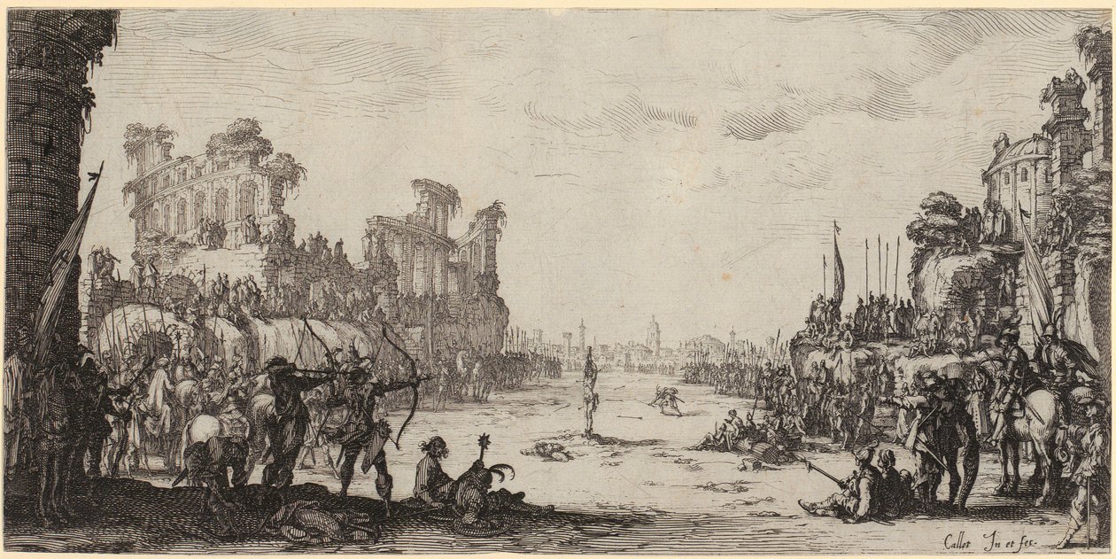 Męczeństwo świętego Sebastiana autorstwa Jacques Callot