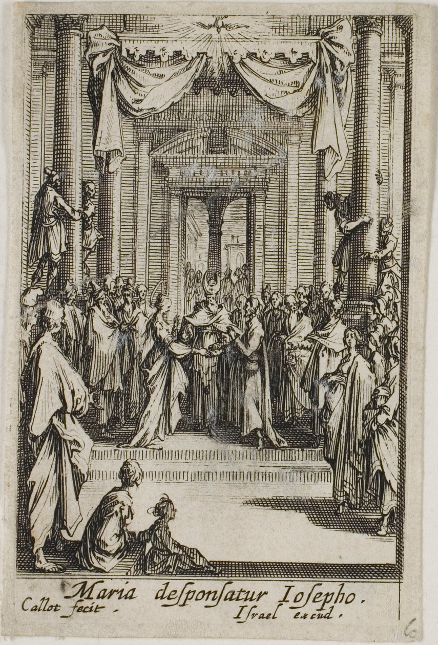 Maryja poślubia Józefa, z Życia Dziewicy autorstwa Jacques Callot