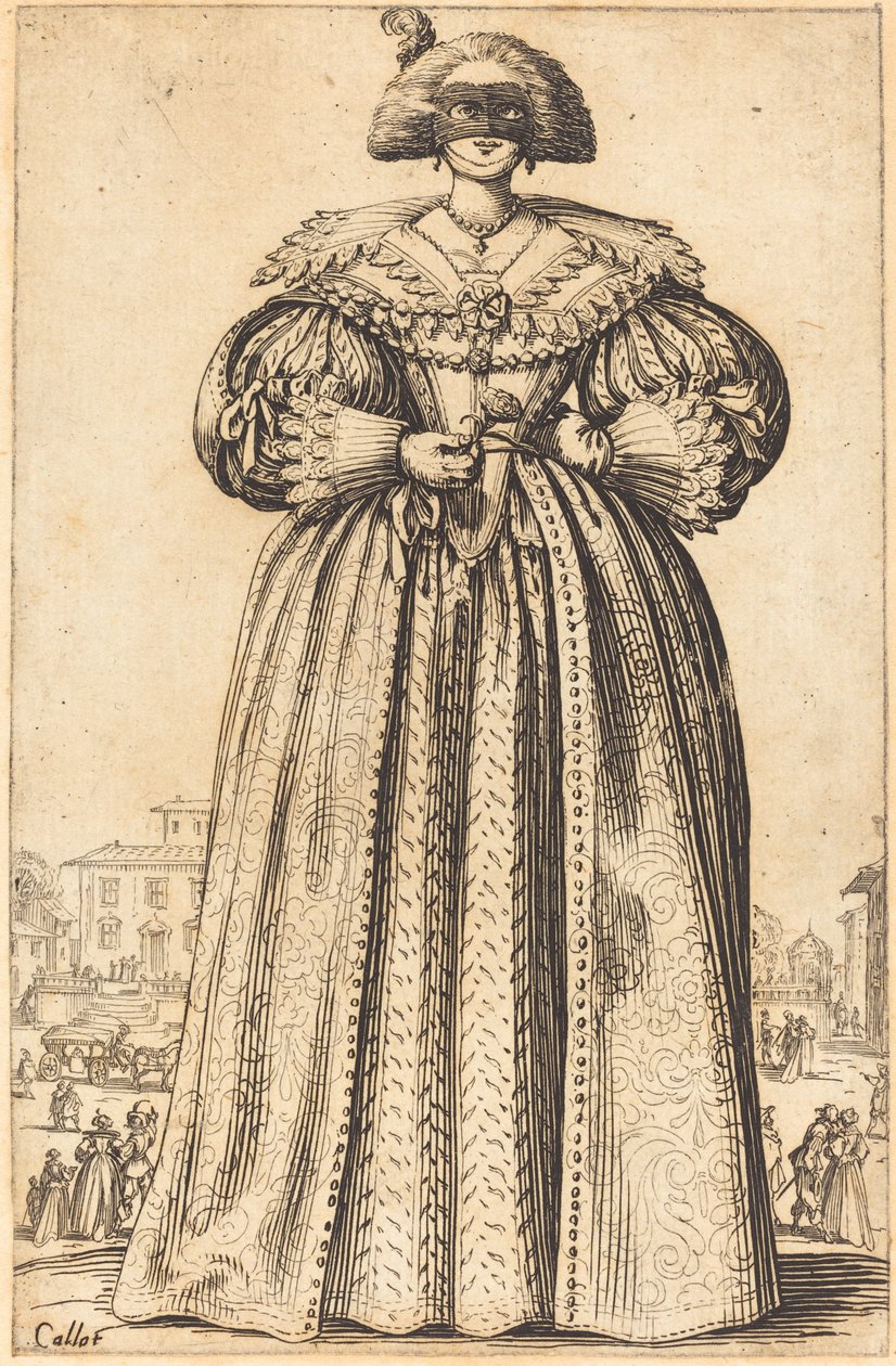 Szlachetna kobieta w masce autorstwa Jacques Callot