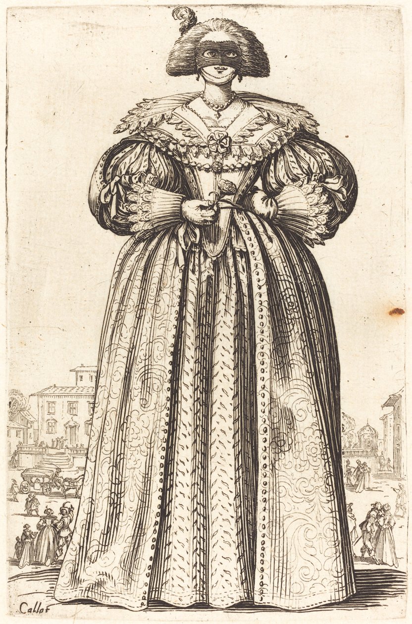 Szlachetna kobieta w masce autorstwa Jacques Callot