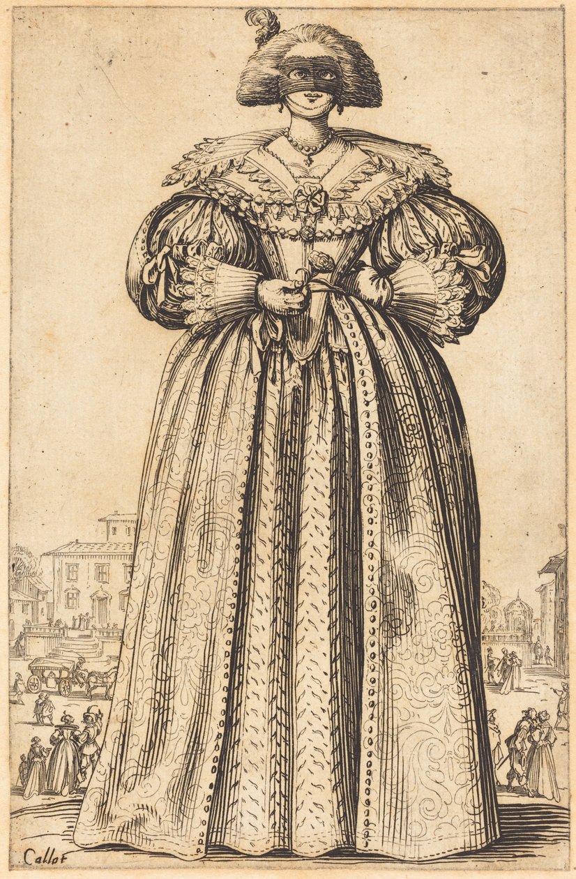 Zamaskowana szlachcianka autorstwa Jacques Callot