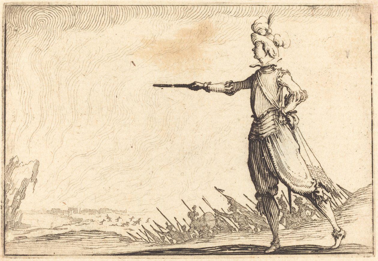 Dowódca wojskowy na piechotę autorstwa Jacques Callot
