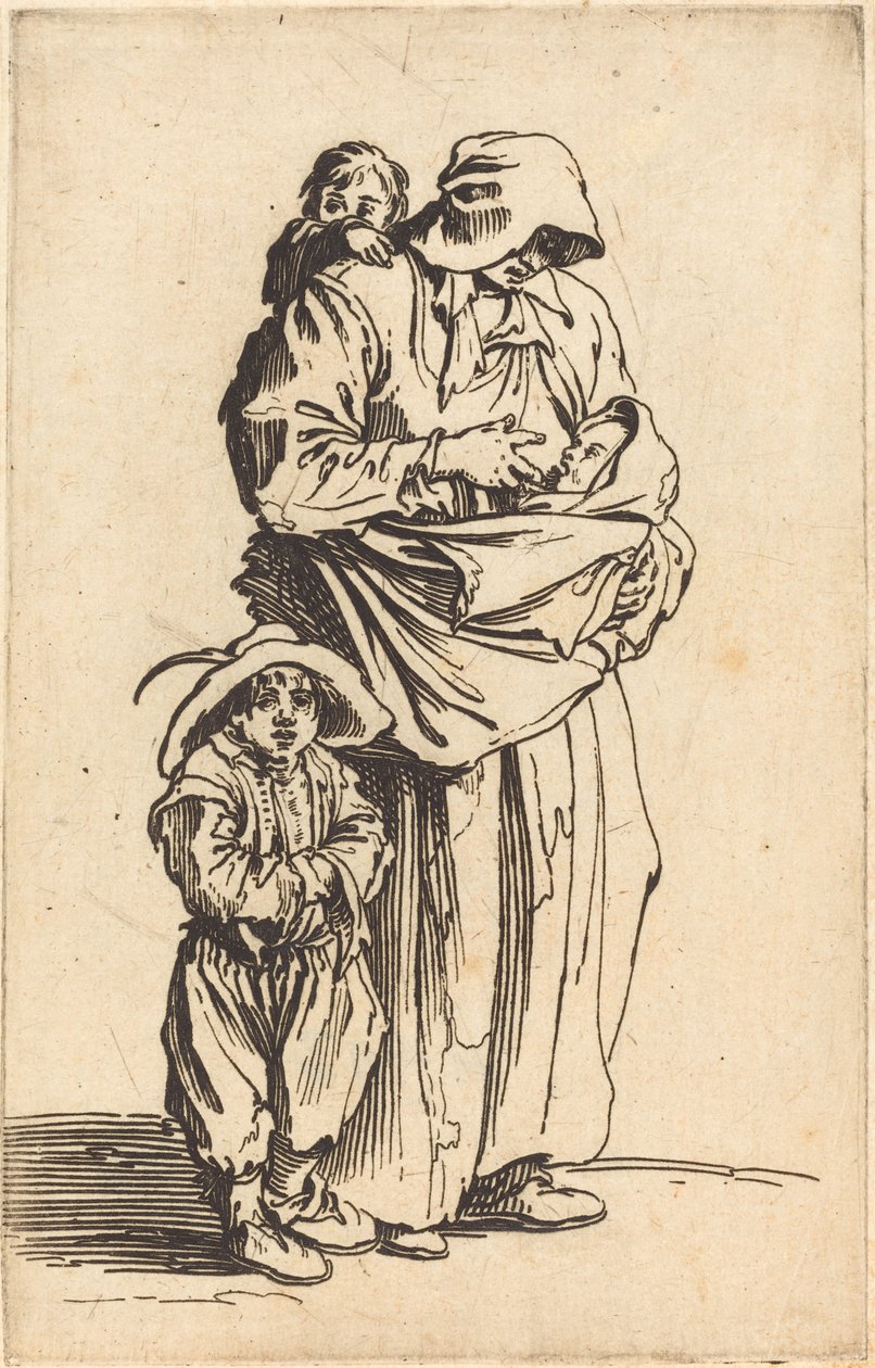 Matka i troje dzieci autorstwa Jacques Callot