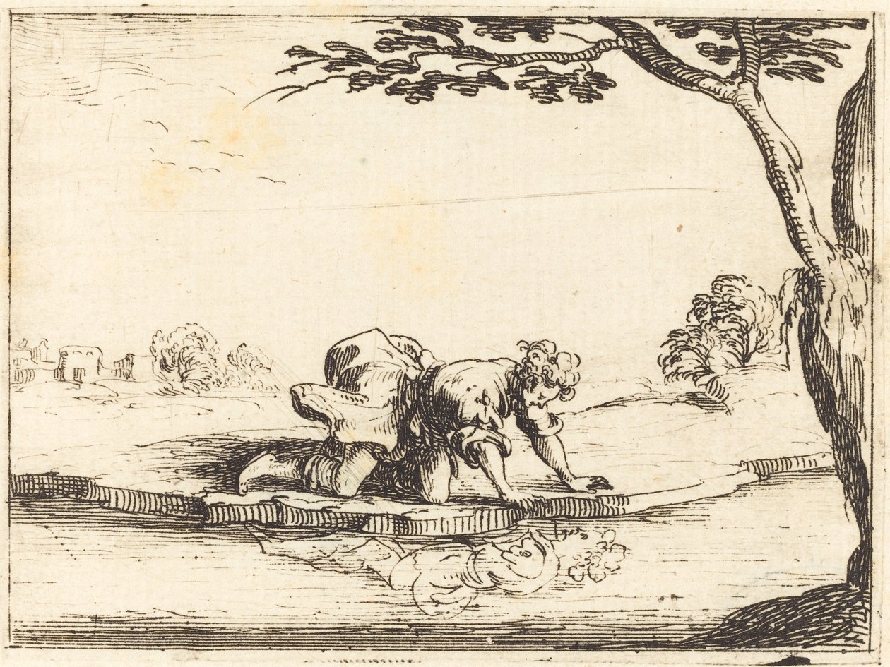 Narcyz patrzący w wodę autorstwa Jacques Callot