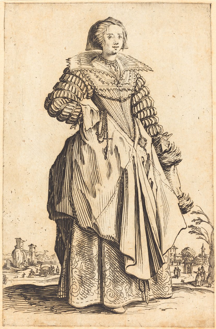 Szlachetna kobieta z dużym kołnierzem autorstwa Jacques Callot