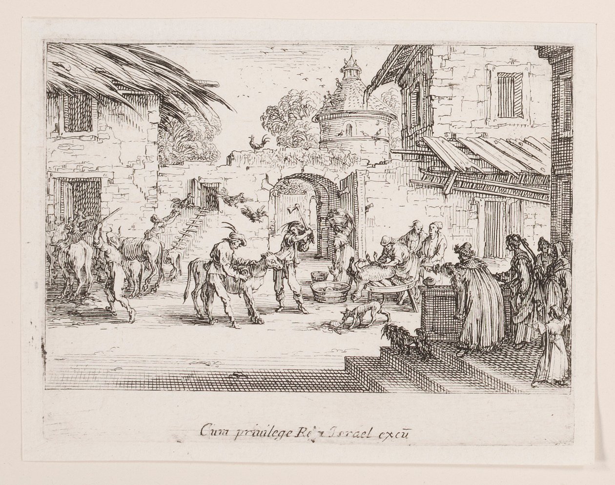 On tue le veau gras (Wielkie cielę zabite), z serii La vie de l autorstwa Jacques Callot
