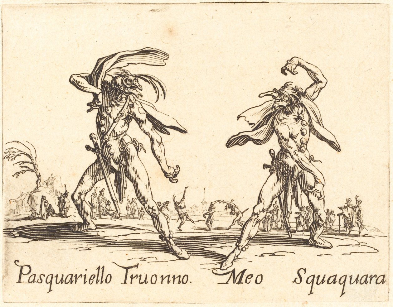 Pasquariello Truonno i Meo Squaquara, ok. 1930 r. 1622. autorstwa Jacques Callot